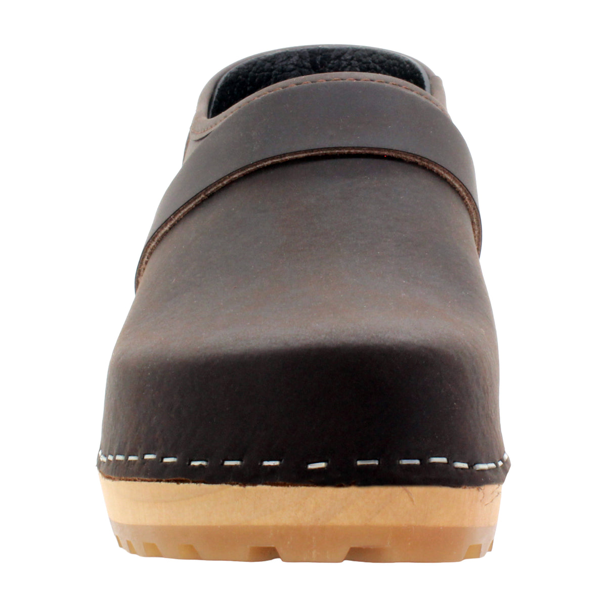 BJORK Tilda Wood Classic Closed Back Leather Clogs