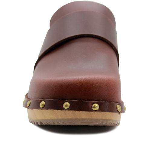 KLÄGN KLÄGN Helvi Wood Open Back Full Grain Leather Clogs w/light sole