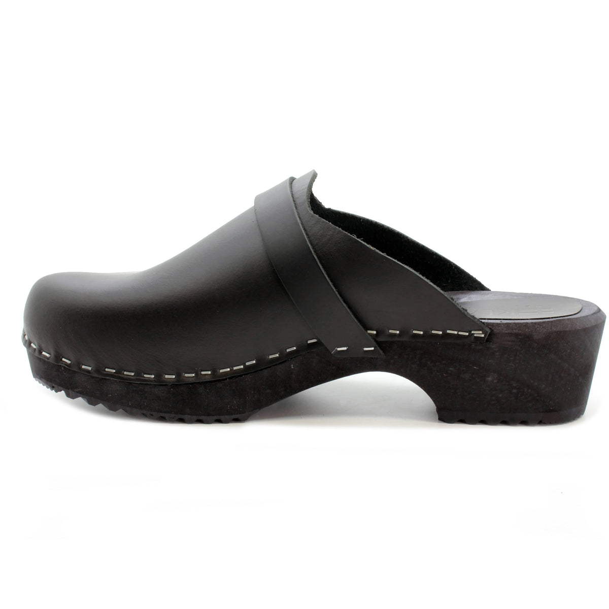 KLÄGN KLÄGN Men's Axel Leather Open Back Wooden Clogs
