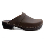 BJORK KLÄGN Men's Axel Leather Open Back Wooden Clogs