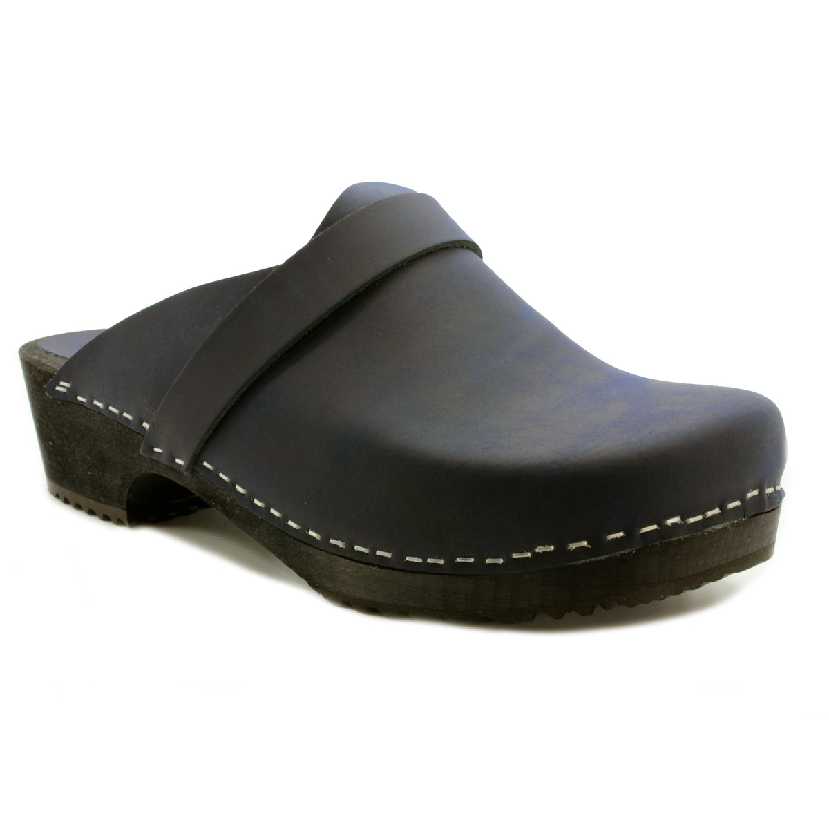 KLÄGN KLÄGN Men's Axel Leather Open Back Wooden Clogs