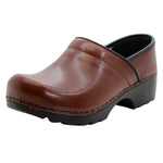 KLÄGN BJORK Women's Swedish Professional Brown Leather Clogs