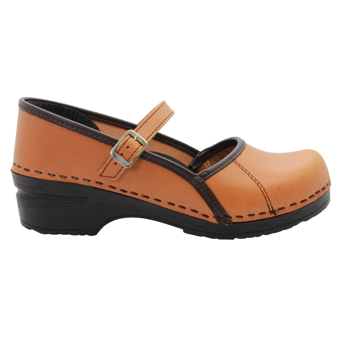 KLÄGN BJORK by KLÄGN MARCELLA Mary Jane Caramel Veg Tan Leather Clogs
