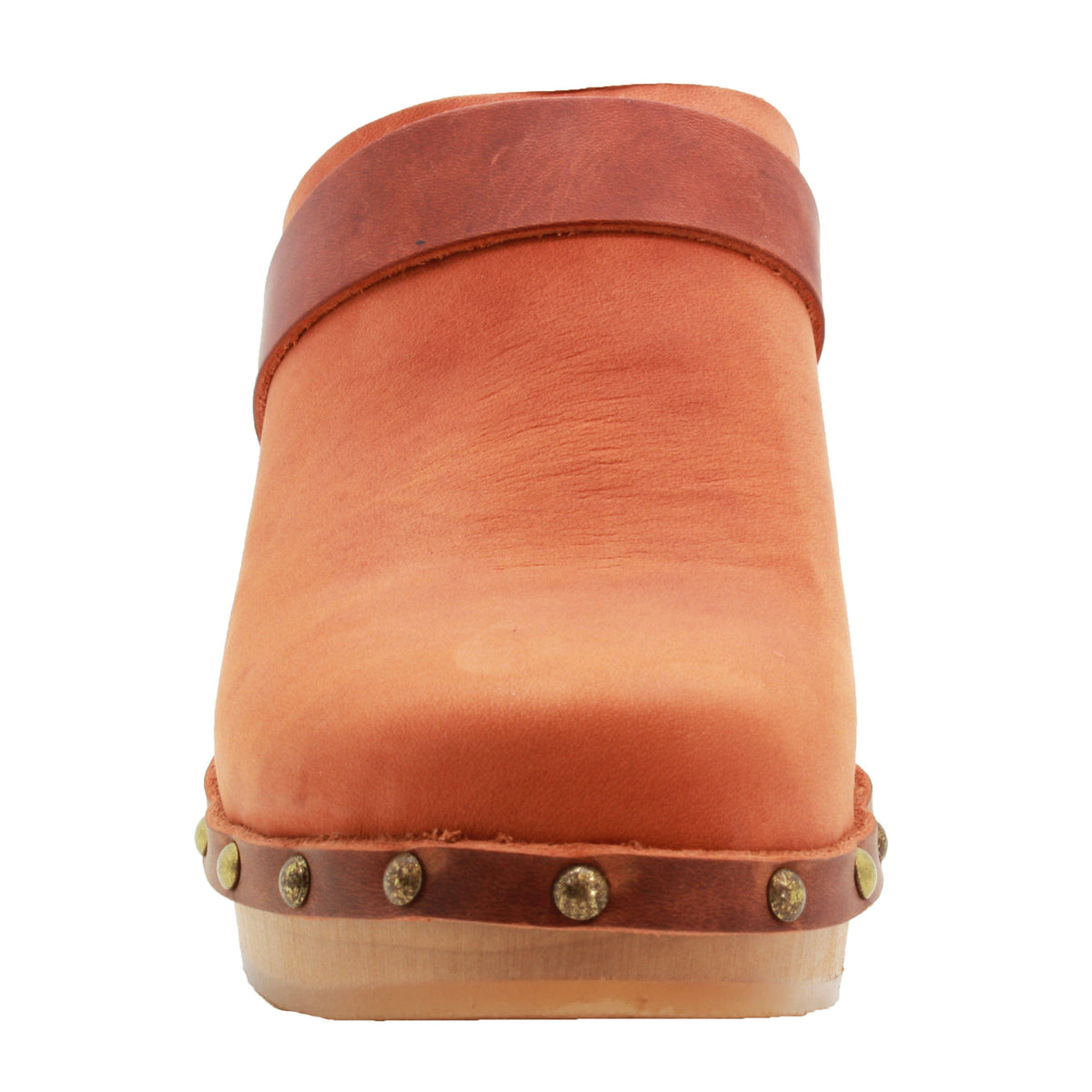 BJORK BJORK Maria Wooden Clogs in Vintage Oiled Leather