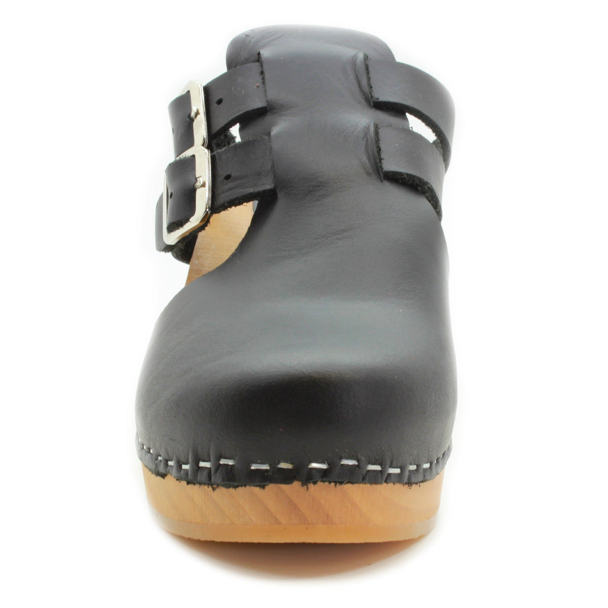 KLÄGN KLÄGN Brigetta Mid-heel Fashion Leather Wooden Clogs