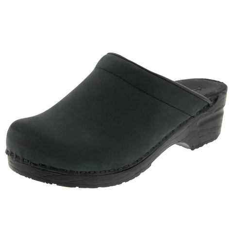 BJORK BJORK SARA OPEN BACK Oiled Leather Clogs