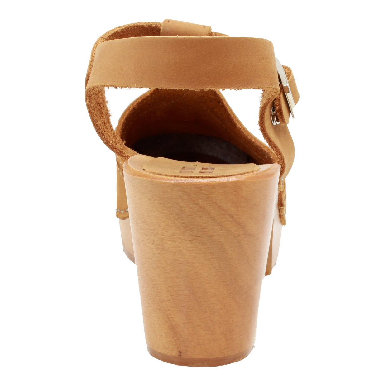 BJORK BJORK CLARA Swedish Wooden Clogs in Camel Nubuck
