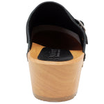 BJORK BJORK Anna Wood Open Back Full Grain Natural Leather Clogs
