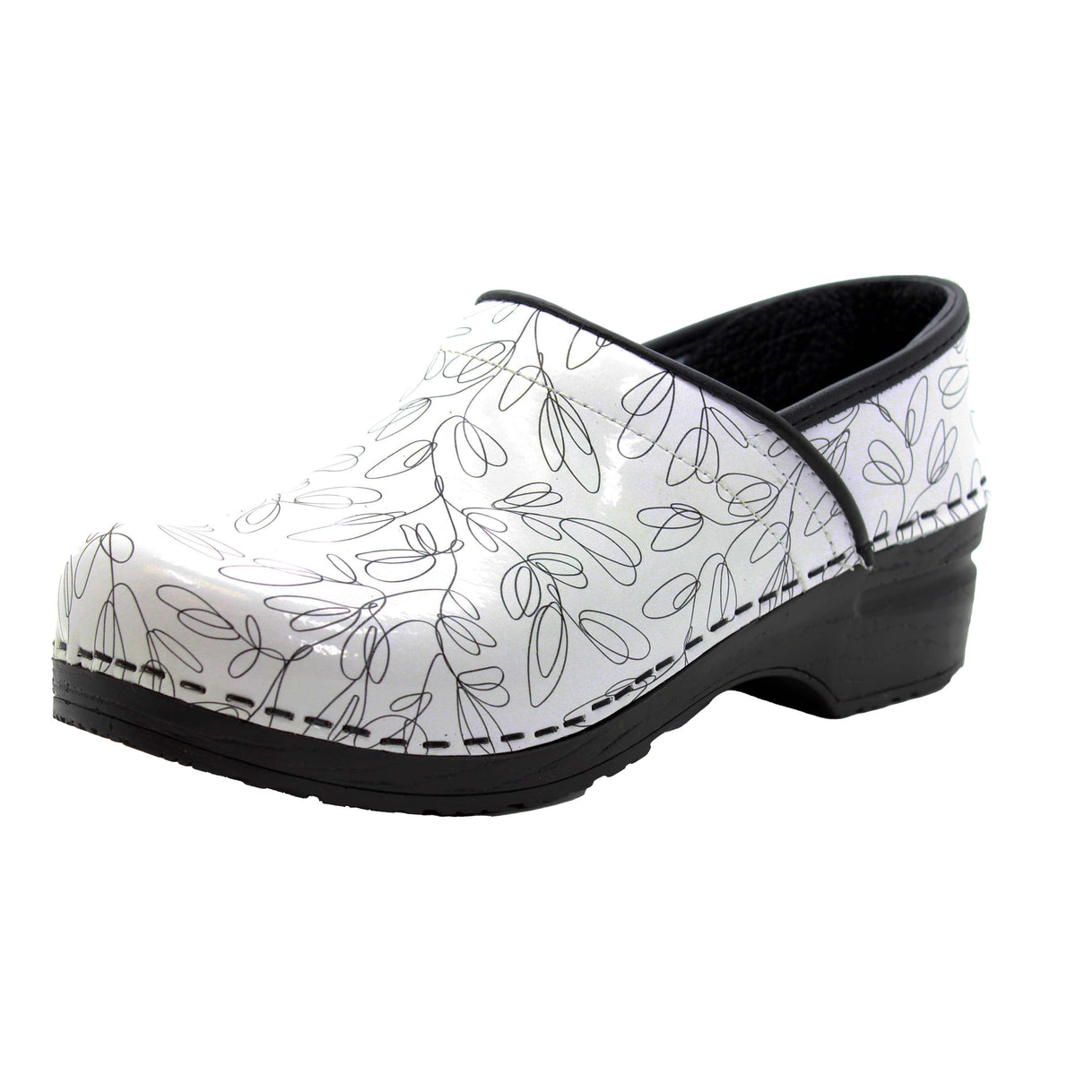 BJORK BJORK PROFESSIONAL Stencil Printed Leather Clogs