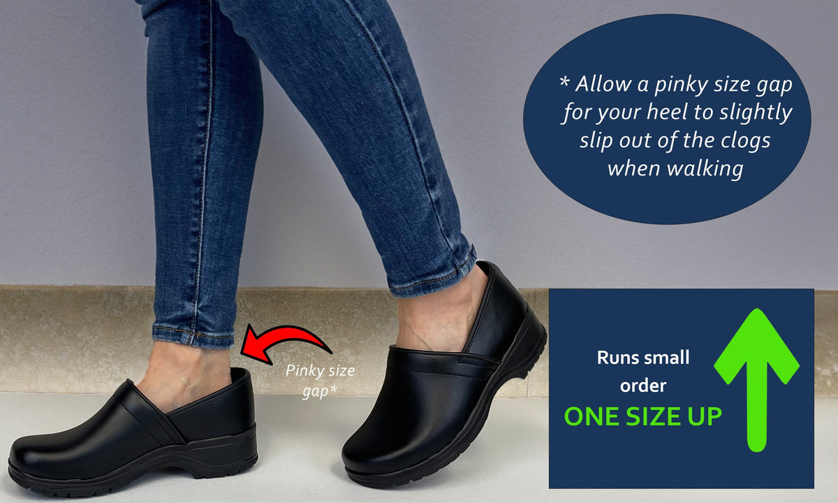 BJORK BJORK Flex Pro Closed Back Black Leather Clogs