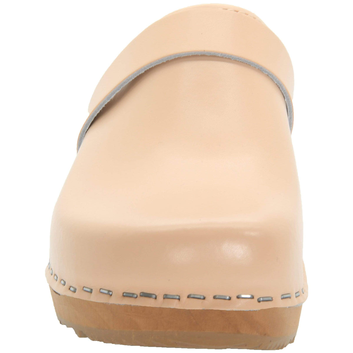 BJORK BJORK Maja Wood Open Back Clogs in Nude Leather