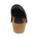 BJORK BJORK Maja White Wood Open Back Leather Clogs