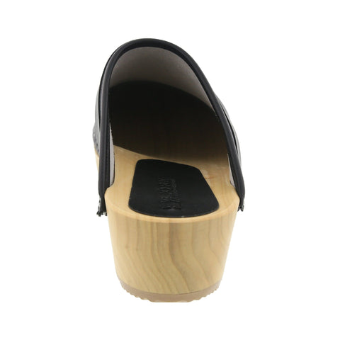 BJORK BJORK Maja White Wood Open Back Leather Clogs