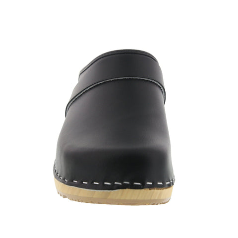 BJORK BJORK Maja White Wood Open Back Leather Clogs