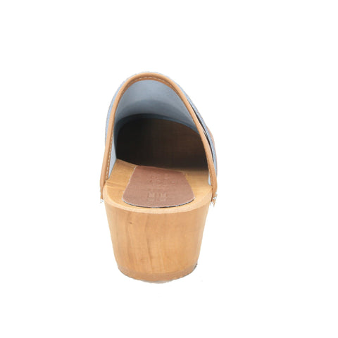 BJORK BJORK Maja White Wood Open Back Leather Clogs