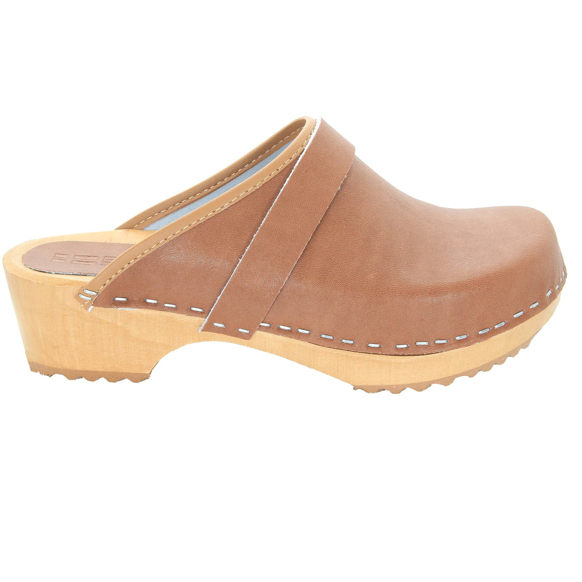 BJORK BJORK Maja White Wood Open Back Leather Clogs