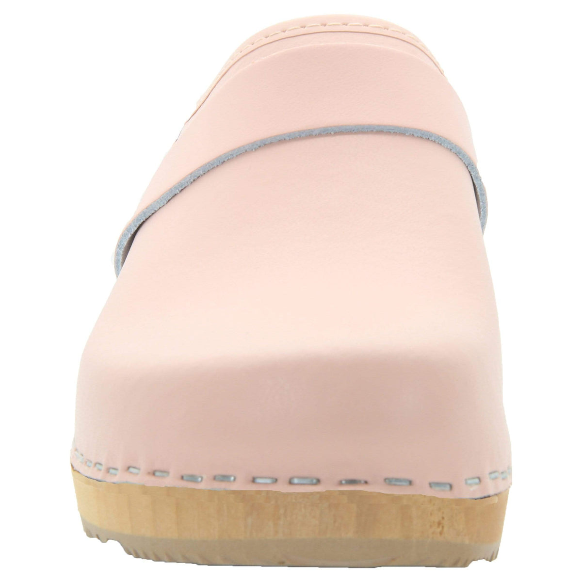 BJORK BJORK Maja Wood Open Back Pink Leather Clogs