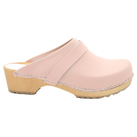 BJORK BJORK Maja White Wood Open Back Leather Clogs