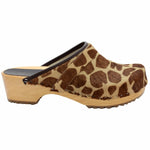 BJORK BJORK Safari Wood Open Back Giraffe Clogs