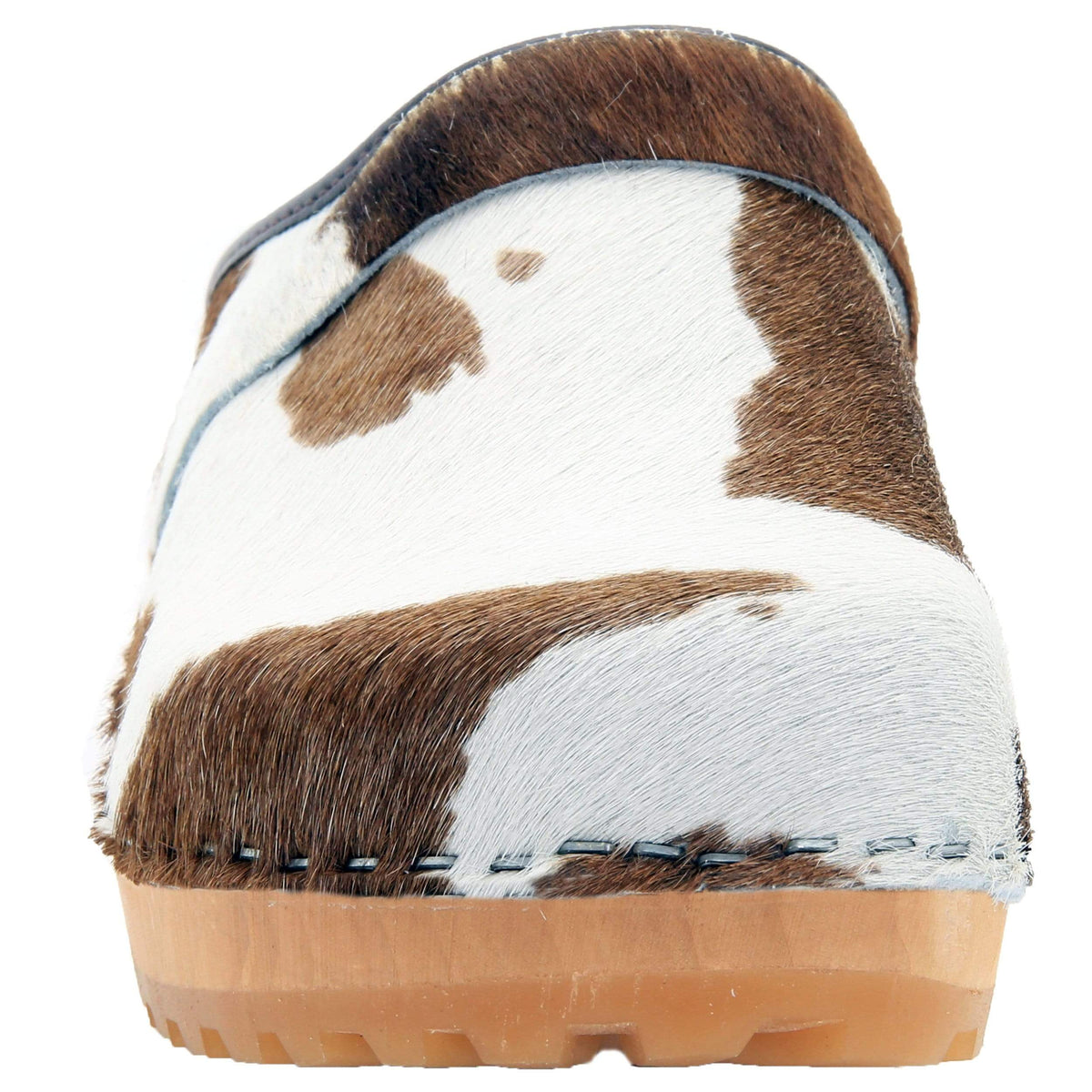 BJORK BJORK Safari Wood Open Back Brown Cow Leather Clogs
