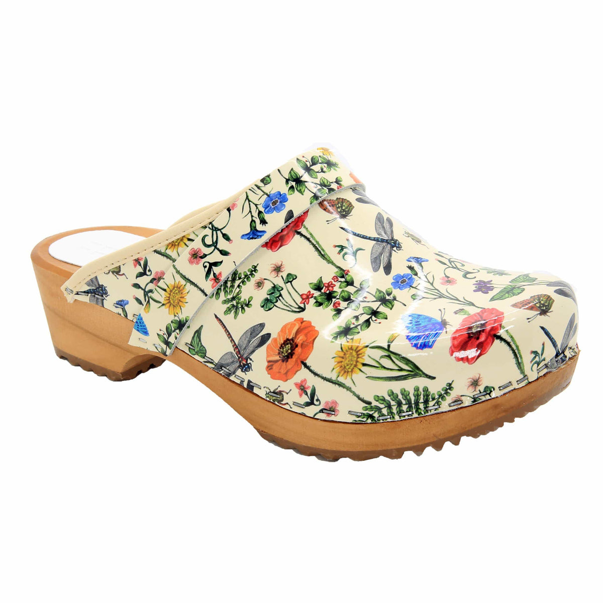 BJORK 600603-90-36 BJORK Dahlia Wood Open Back Leather Clogs Multi / EU-36