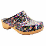 BJORK 600610-90-36 BJORK Araceli Wood Open Back Leather Clogs Multi / EU-36