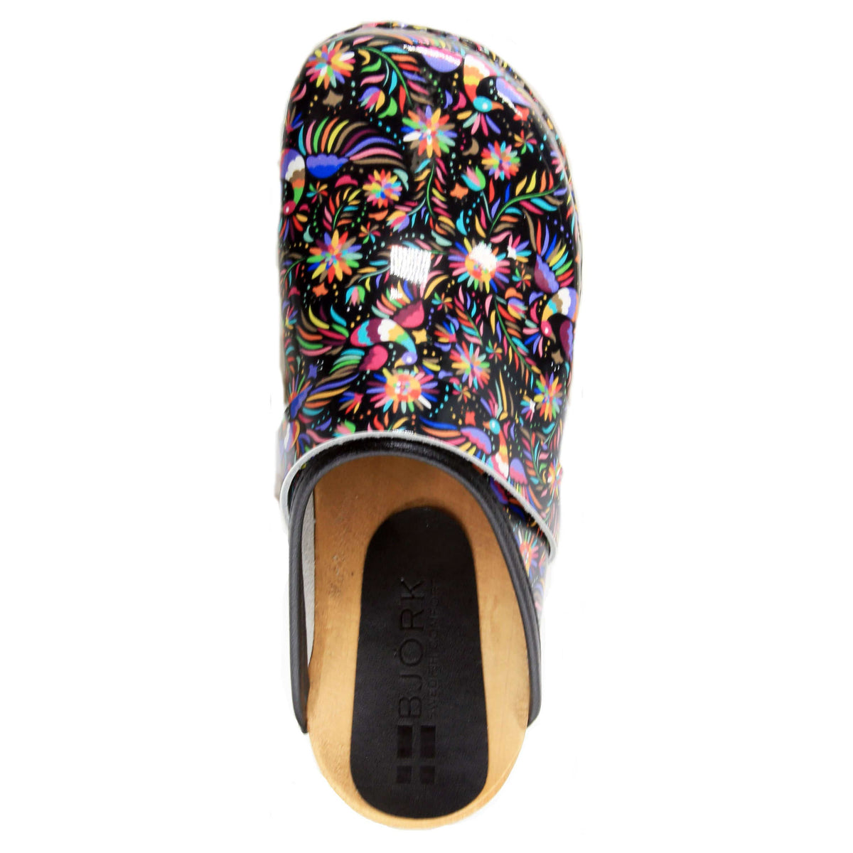 BJORK BJORK Araceli Wood Open Back Leather Clogs