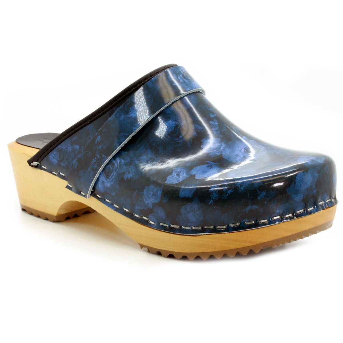 BJORK BJORK Agata Wood Open Back Leather Clogs