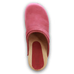 BJORK BJORK Maja Wood Open Back in Berry Nubuck Leather - CLOSEOUT