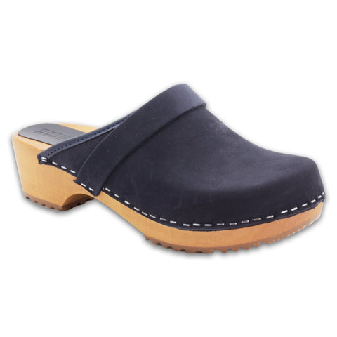 BJORK BJORK Maja Wood Open Back in Nubuck Leather