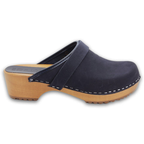 BJORK BJORK Maja Wood Open Back in Nubuck Leather