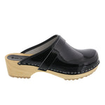 BJORK BJORK LEIA Wood Classic Open Back Patent Leather Clogs