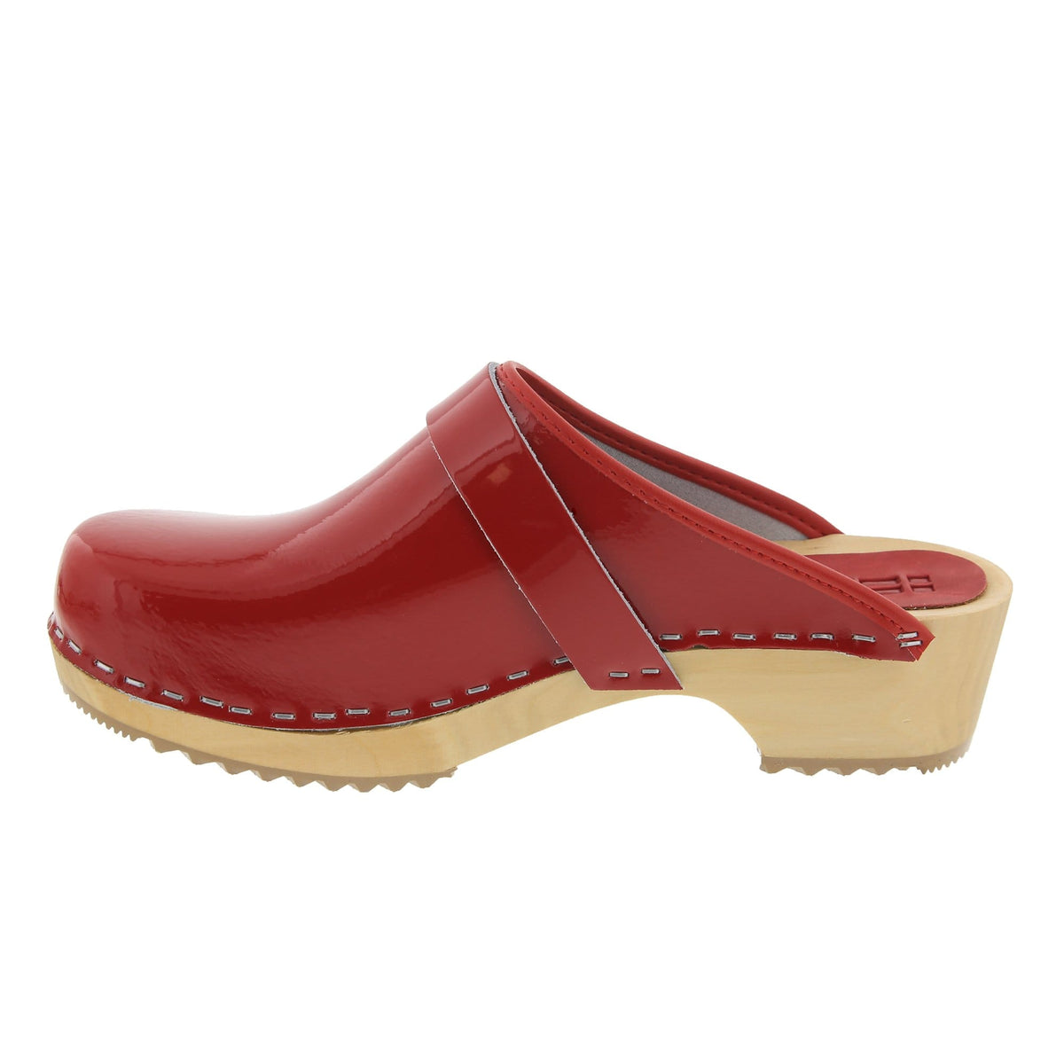 BJORK BJORK LEIA Wood Classic Open Back Patent Leather Clogs