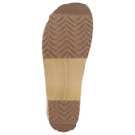 BJORK BJORK Maja Wood Open Back Black Leather Clogs