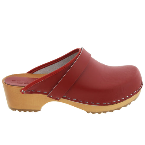 BJORK BJORK Maja White Wood Open Back Leather Clogs