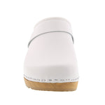 BJORK BJORK Maja White Wood Open Back Leather Clogs