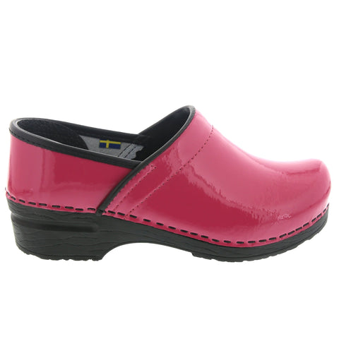 BJORK BJORK PRO ELSA Patent Leather Clogs in Fuchsia