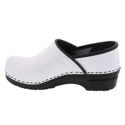 BJORK BJORK PRO ELSA White Patent Leather Clogs