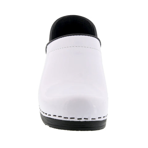 BJORK BJORK PRO ELSA White Patent Leather Clogs