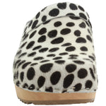 BJORK BJORK Safari Wood Open Back Dalmation Clogs