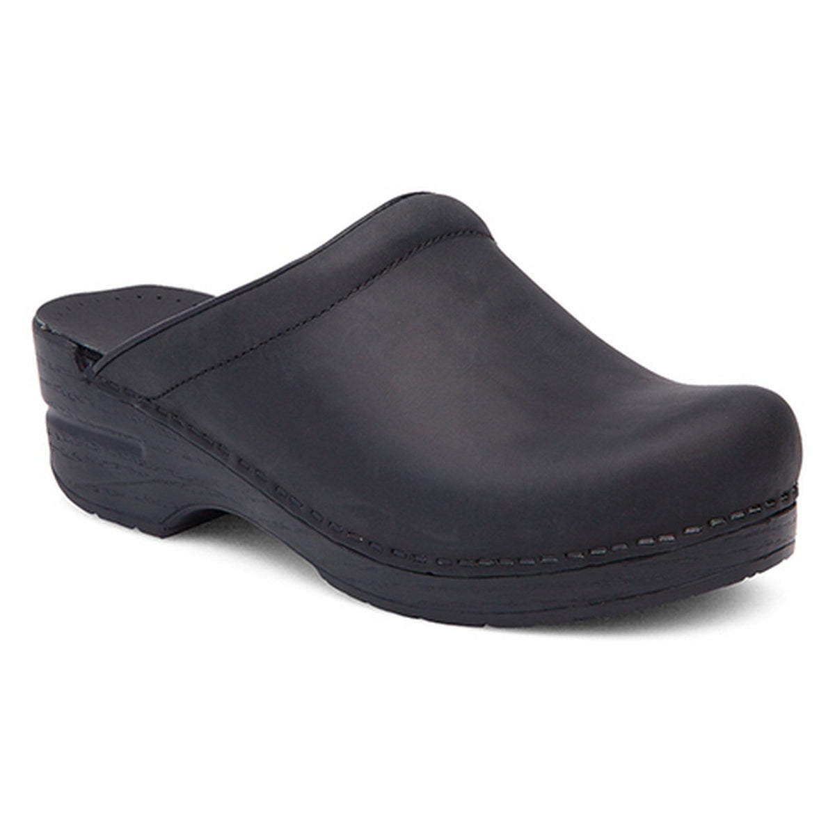 Dansko 247020202-35 DANSKO Sonja Oiled Leather Open Back Clogs Black / EU-35